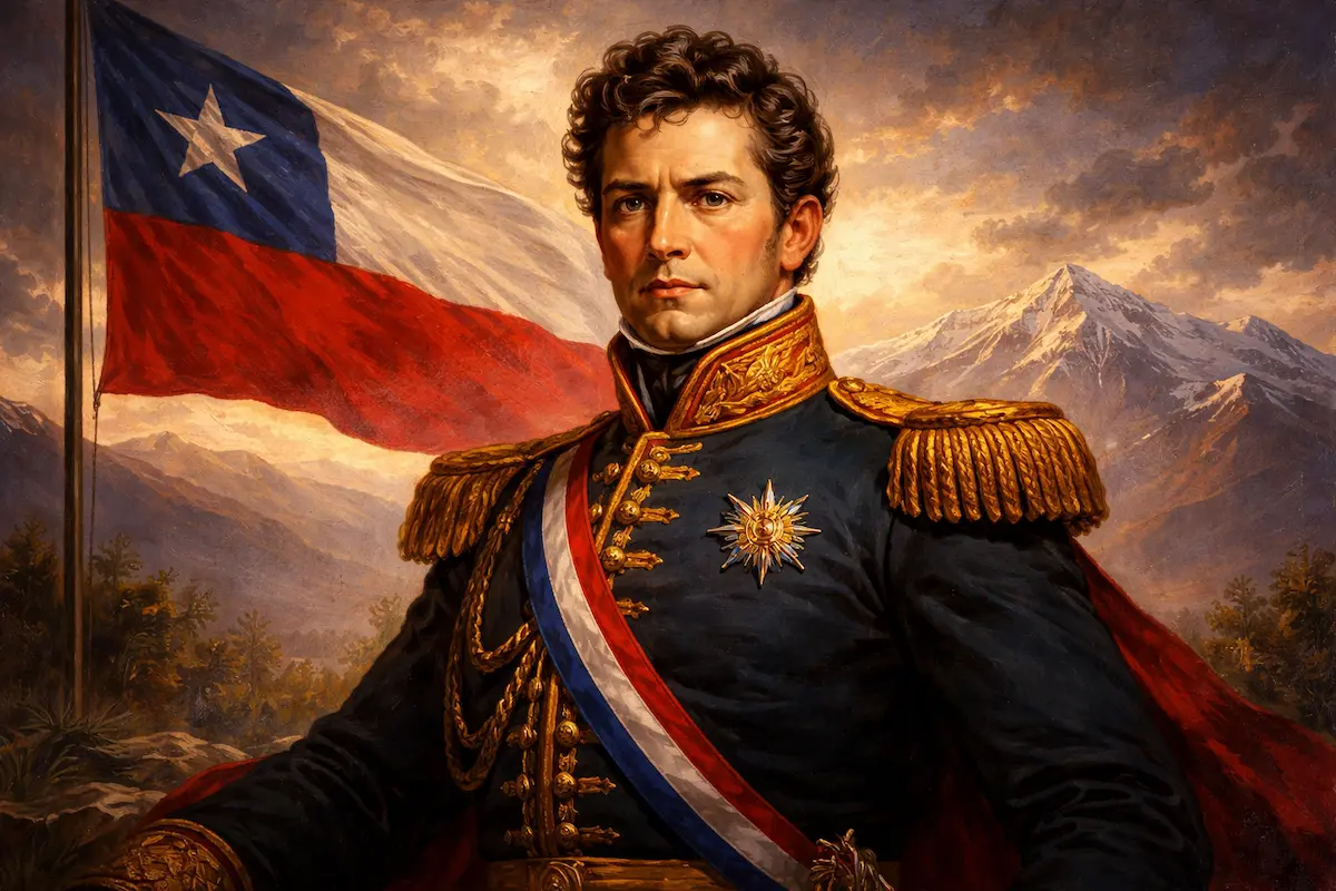 Monumento a Bernardo O'Higgins en Chillán, prócer de la independencia de Chile