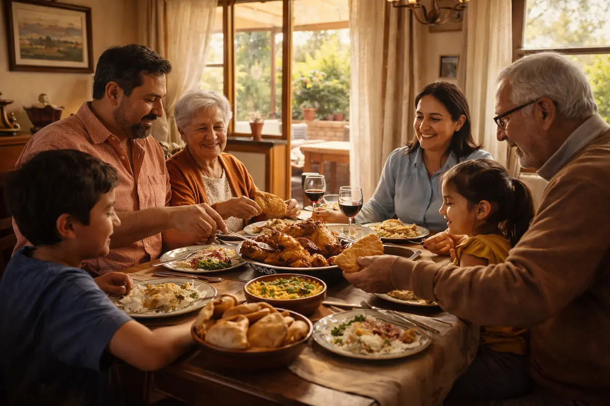 Domingo de descanso en Chile, familia disfrutando el día libre