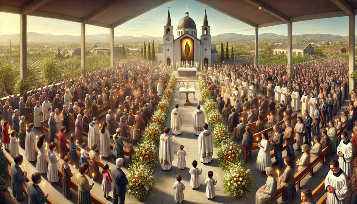 Imagen de la Virgen María representando el feriado de la Inmaculada Concepción el 8 de diciembre en Chile