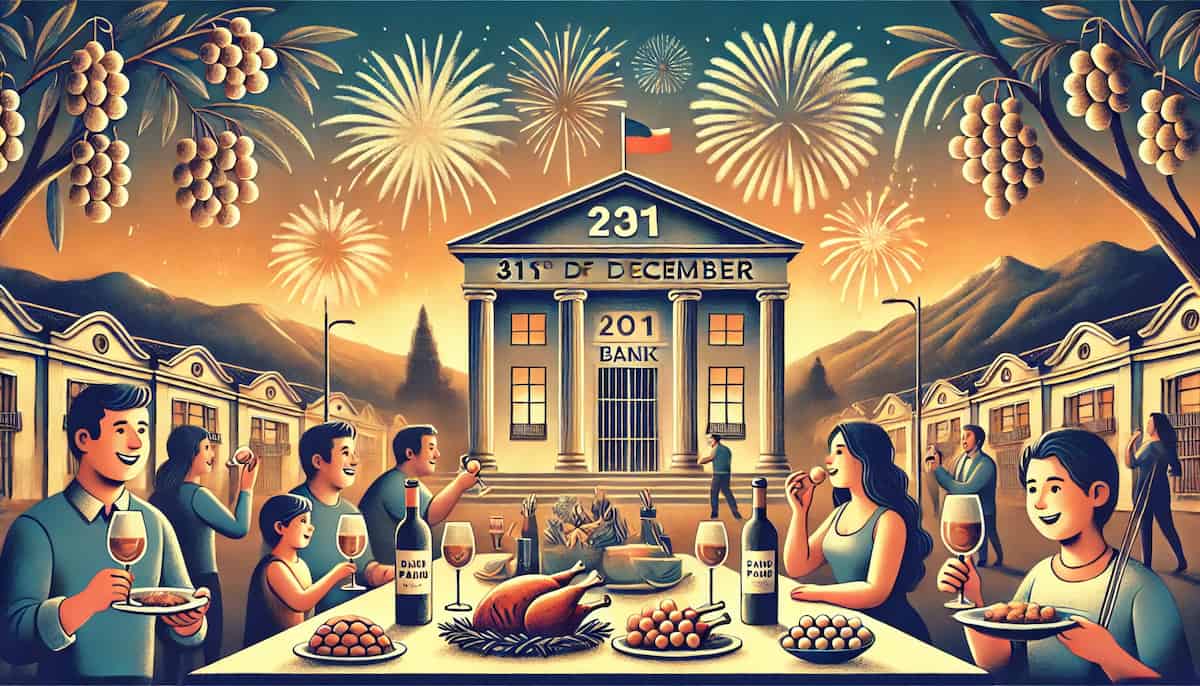 Imagen del feriado bancario del 31 de diciembre en Chile